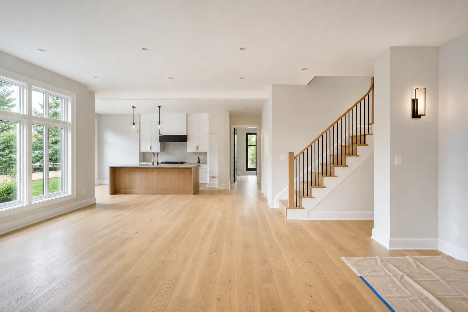 Freshly painted new-construction interior ready for final walkthrough