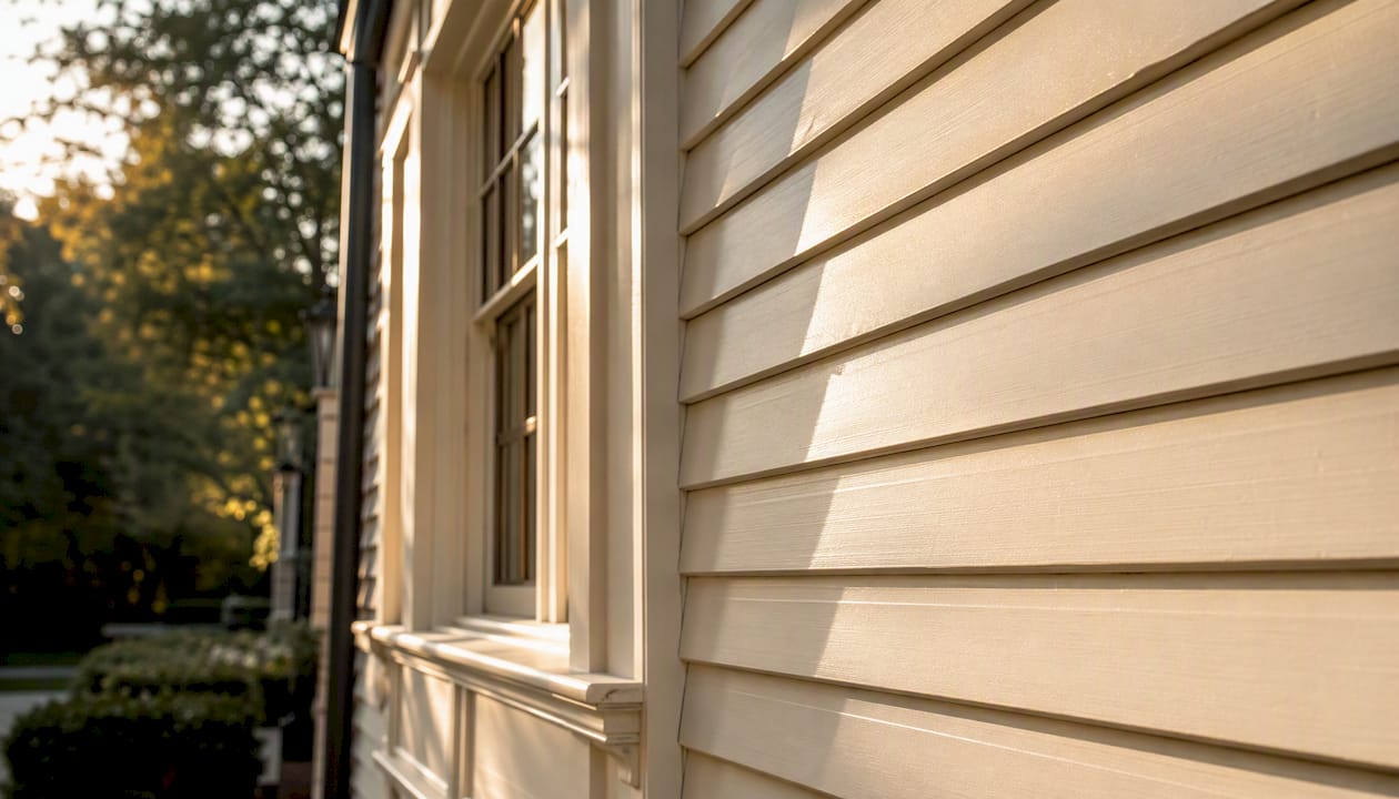 Freshly painted premium home wooden siding