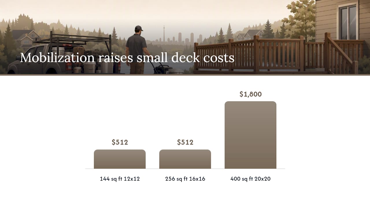 Average Deck Staining Cost by Square Footage — overview diagram