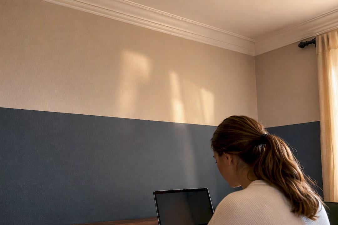 Two tone wall showing light and dark contrast