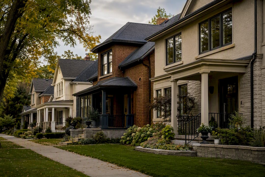 GTA homes with coordinated neighborhood palettes