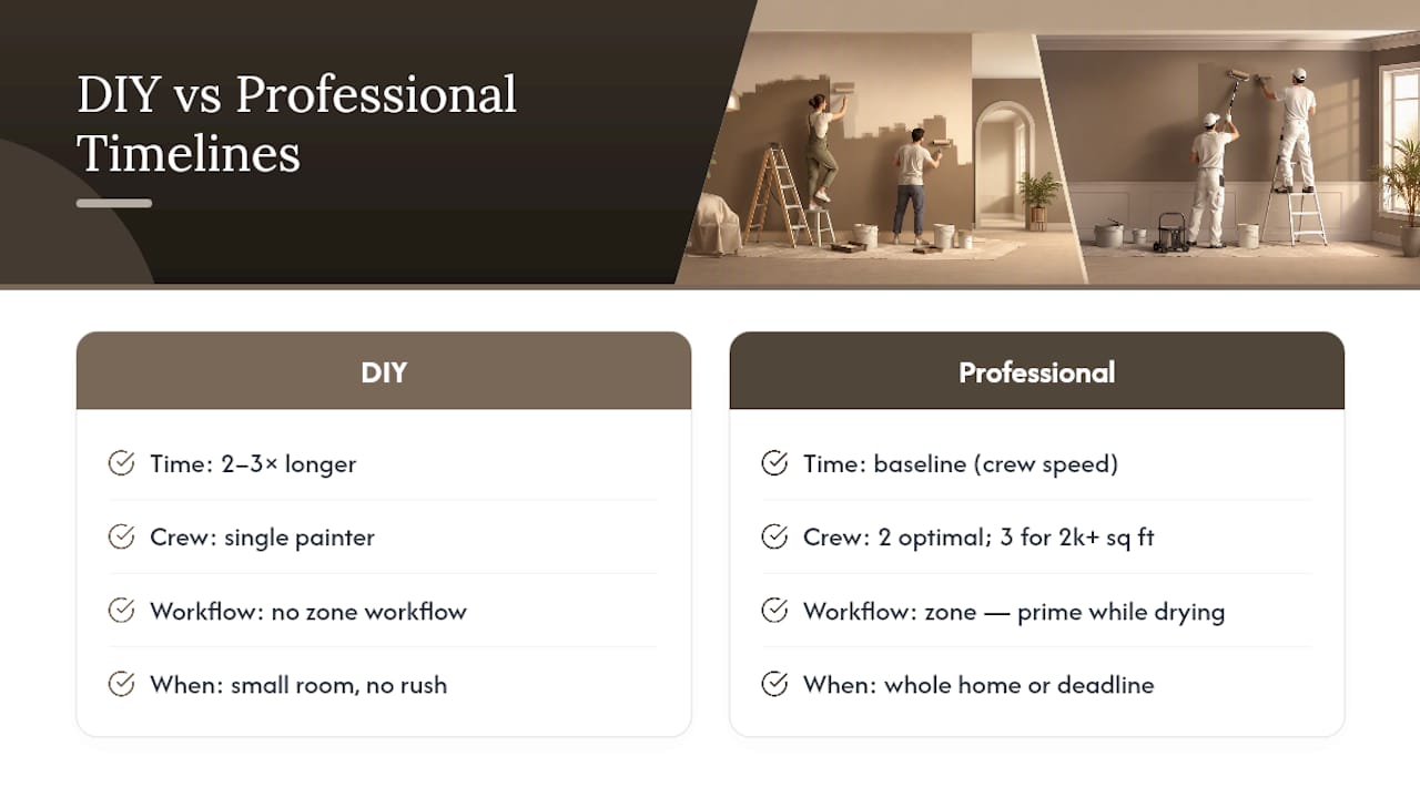DIY versus professional painting timeline comparison