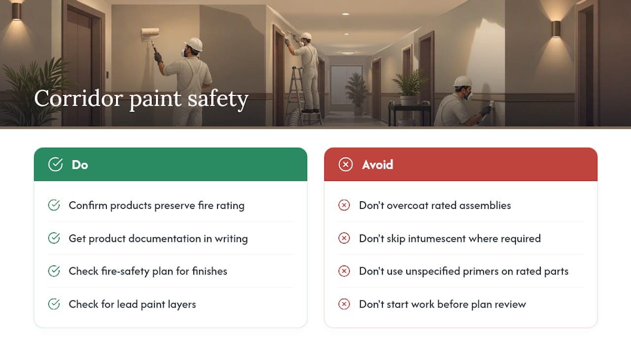 Safety Standards and Fire-Retardant Paint for Condo Corridors — overview diagram